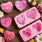 Silicone Heart Molds 4 Types 3D Heart Shaped Soap Chocolate Candy Cake Molds